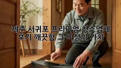 제주 서귀포 프리미엄 청소업체 후기: 깨끗함 그 이상의 가치