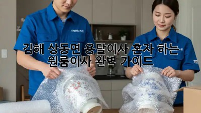 김해 상동면 용달이사🚚 혼자 하는 원룸이사 완벽 가이드✨