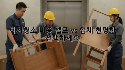 이사청소 비용, 셀프 vs 업체? 현명한 선택하세요!